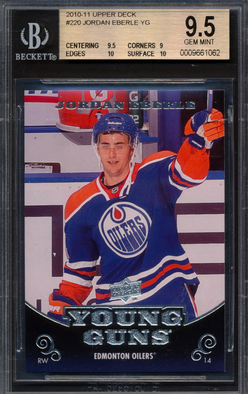 2010-11 Upper Deck Young Guns Jordan Eberle Rookie Card Graded BGS 9.5 ...