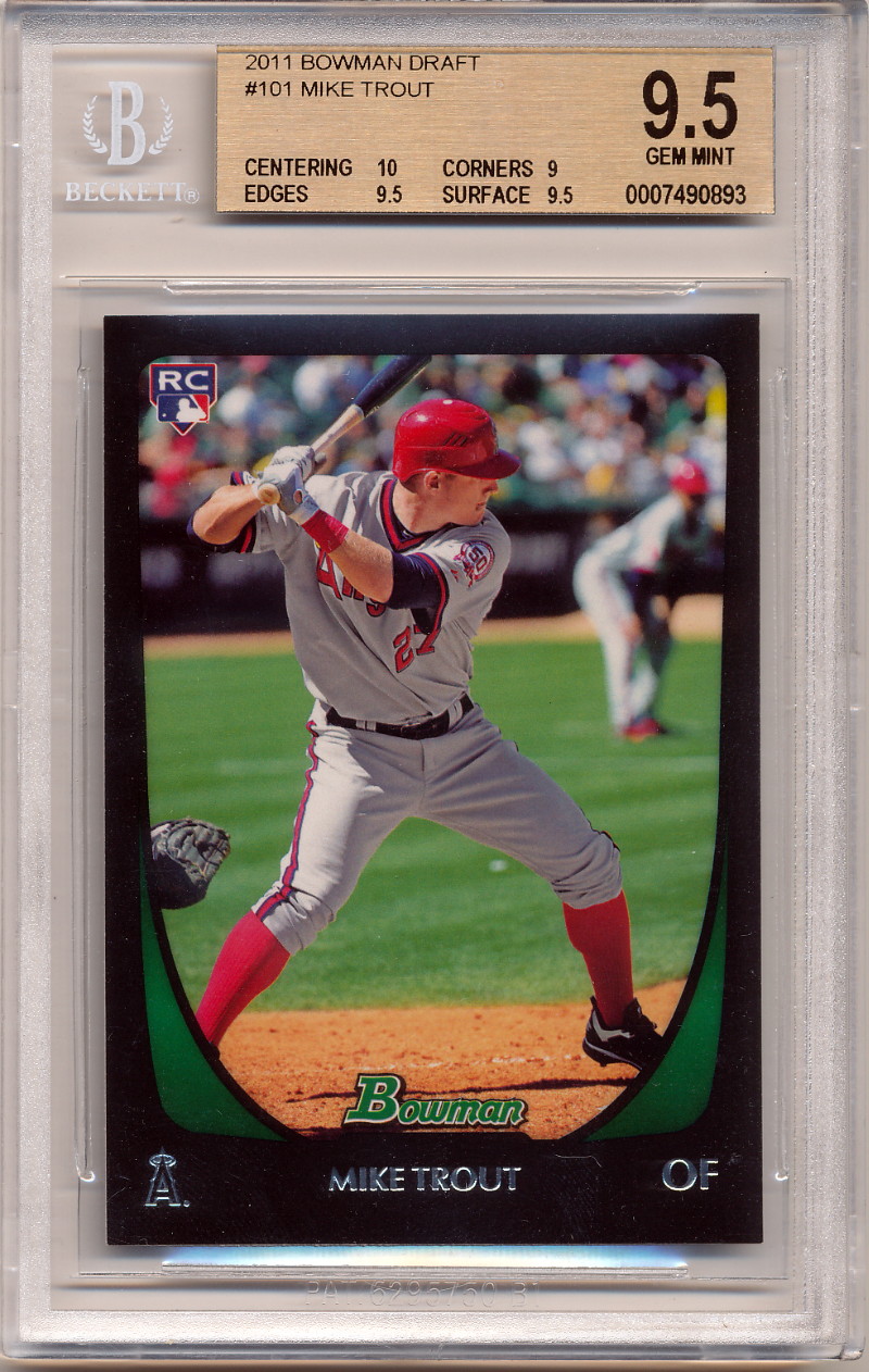 2011 Bowman Draft 101 Mike Trout Rookie Card Graded BGS