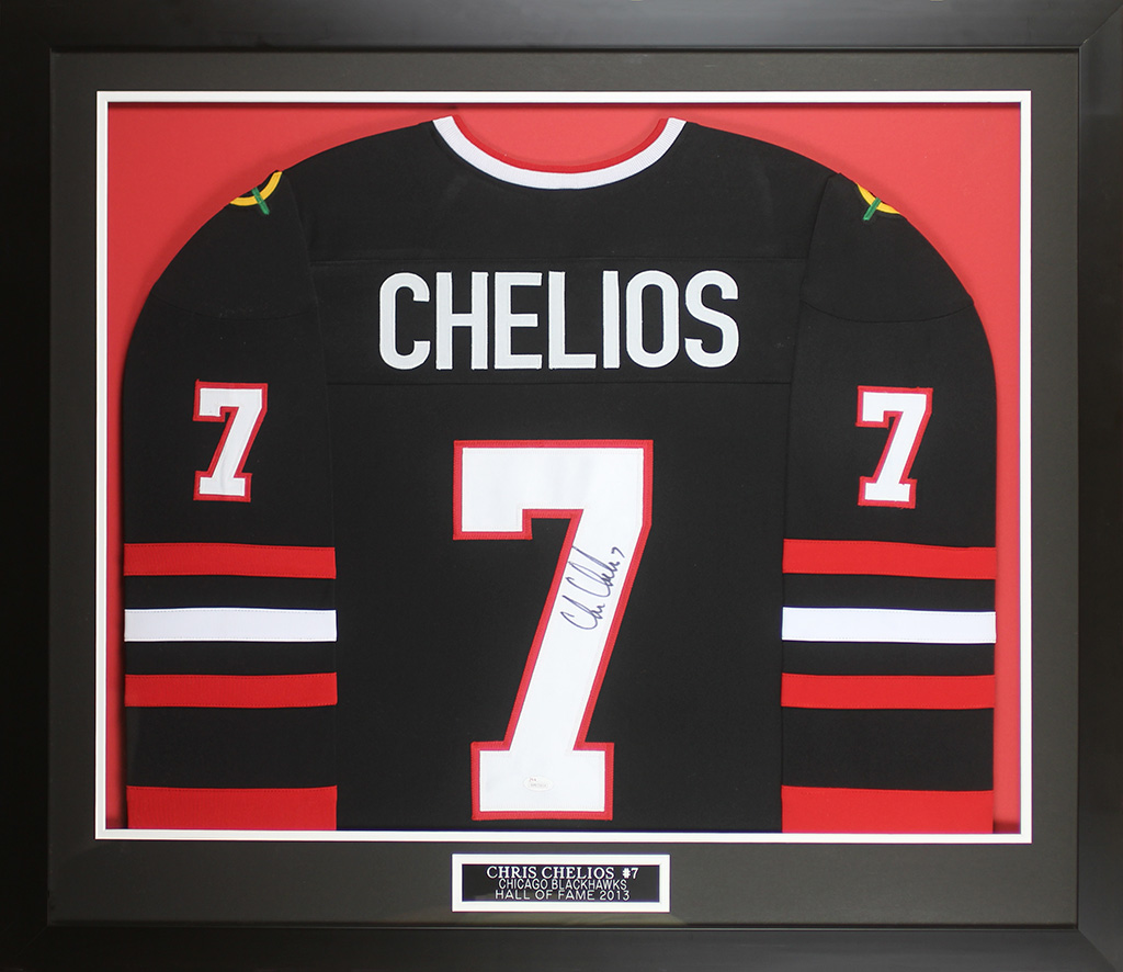 framed blackhawks jersey