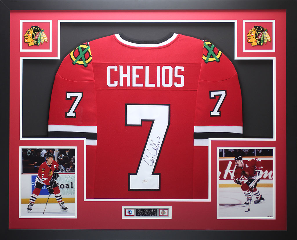 framed blackhawks jersey