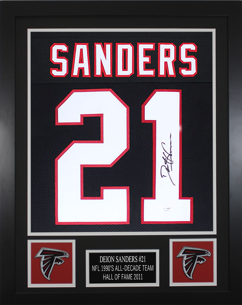 Framed Black Atlanta Falcons Jersey 