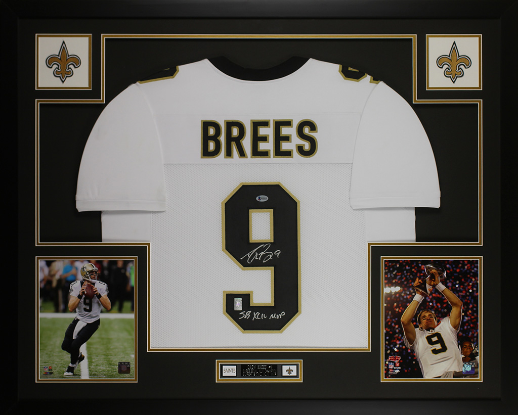 Drew Brees Autographed & Framed White Saints Jersey Beckett COA ...
