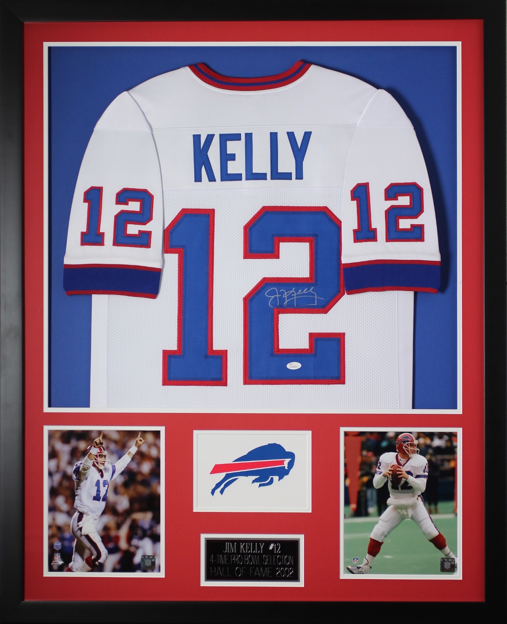 Jim Kelly Autographed and Framed White 