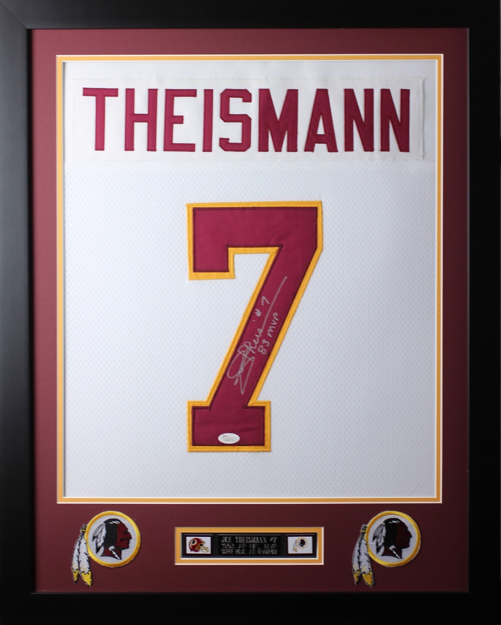 framed redskins jersey