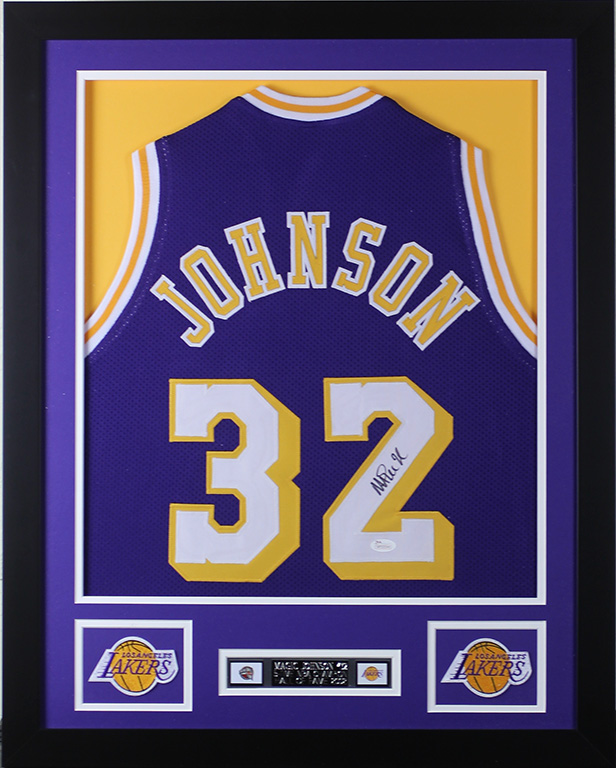 framed magic johnson jersey
