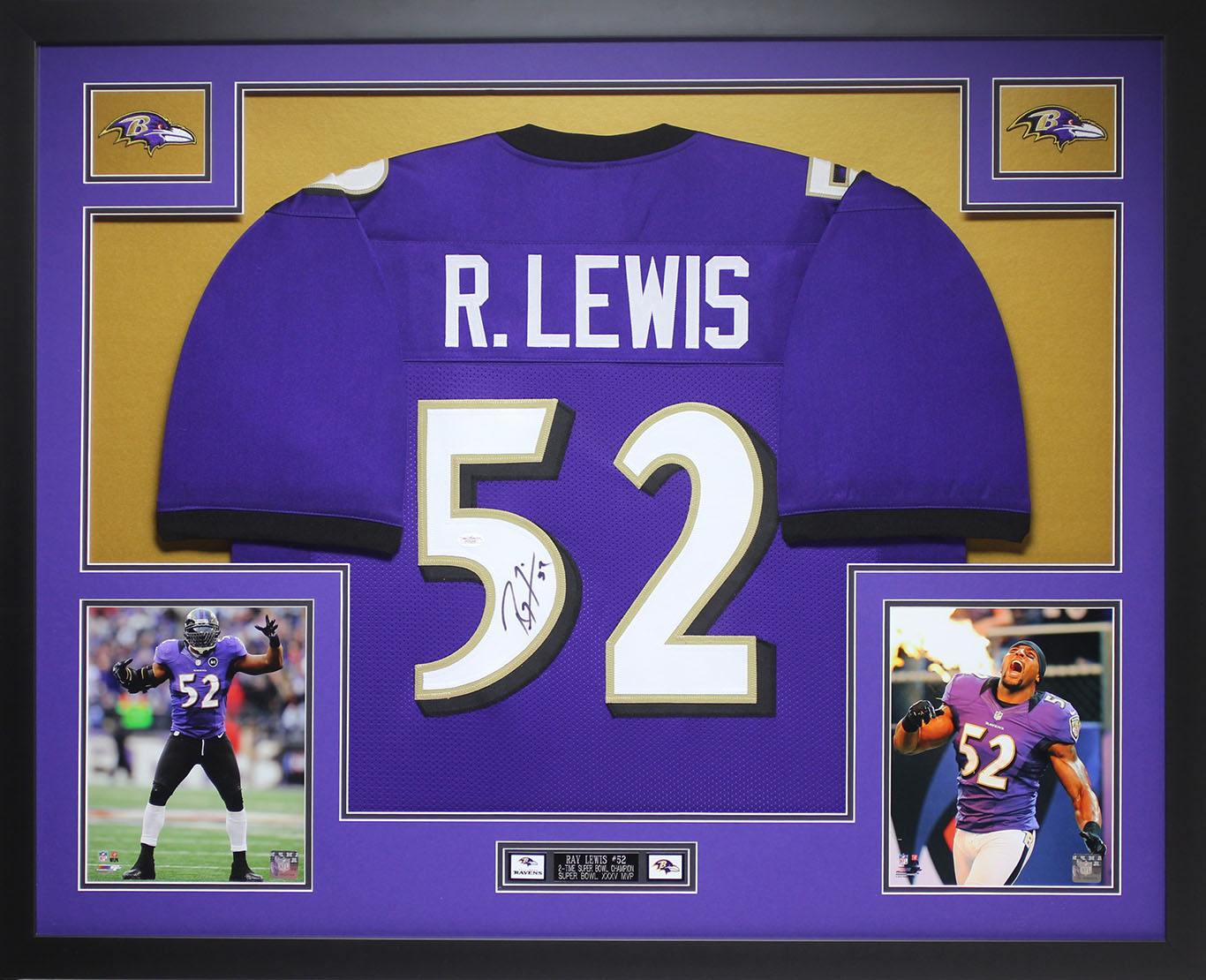 Ray Lewis Autographed and Framed Purple Ravens Jersey Auto JSA COA ...