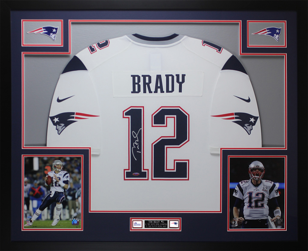 Tom Brady Patriotas Autografiada & Enmarcado Blanco Jersey Auto ...