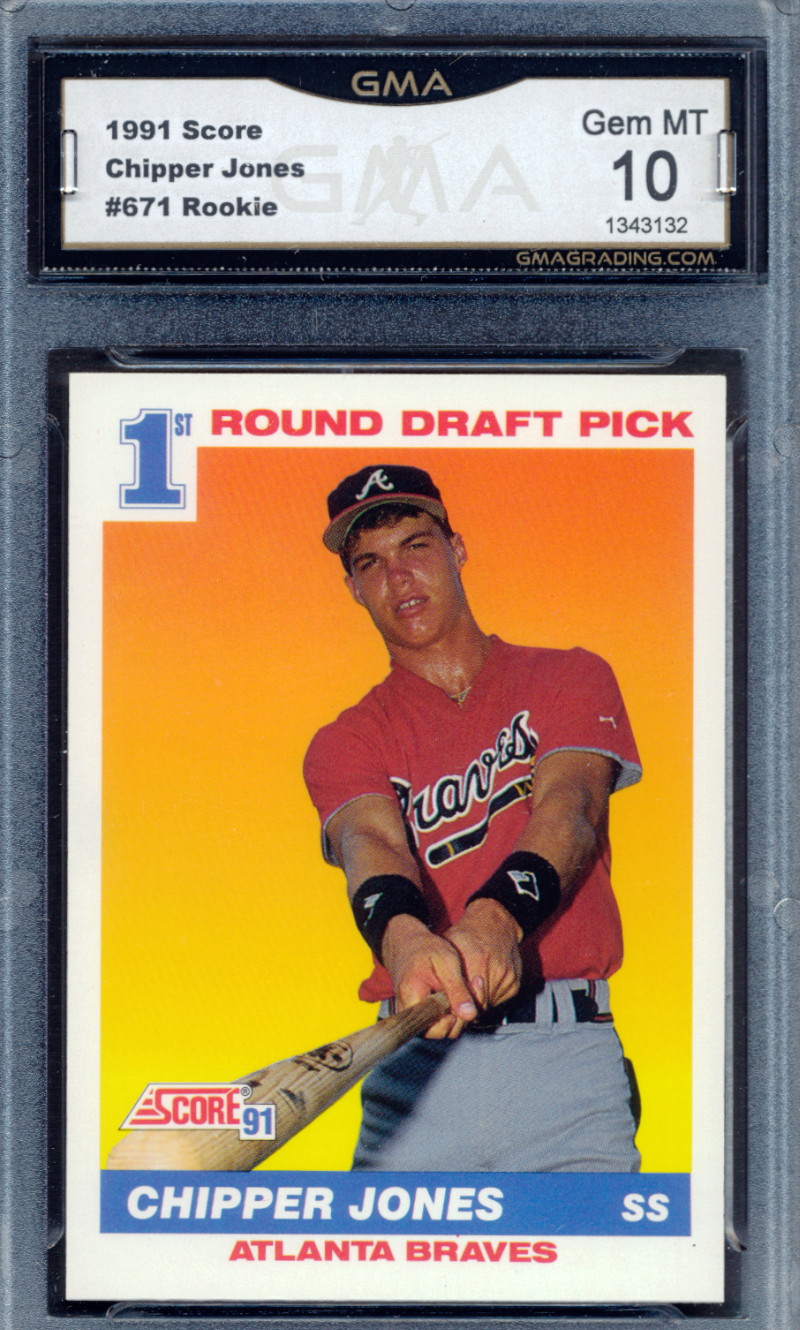 1991 Score 671 Chipper Jones Rookie Card Graded GMA 10 eBay