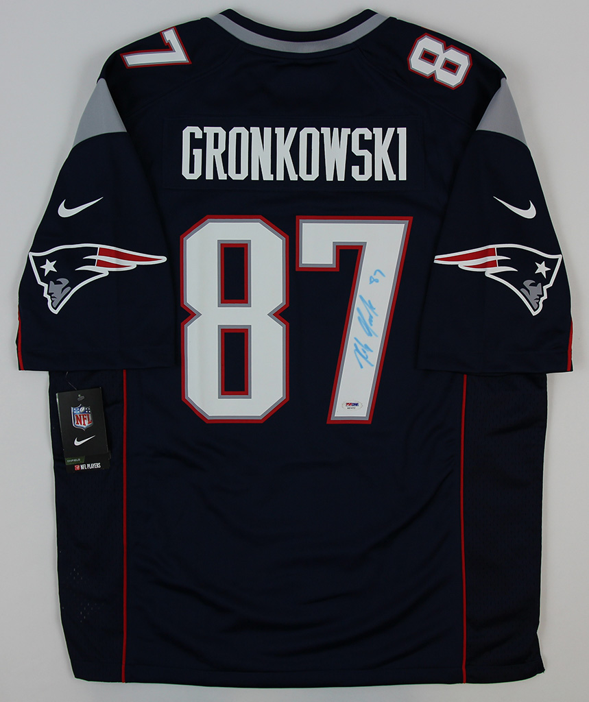 Rob Gronkowski Autographed New England Patriots Red XL Jersey BAS 24647 –  Denver Autographs